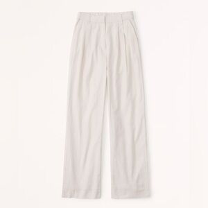 A&F Tailored Linen-Blend Wide Leg Pants